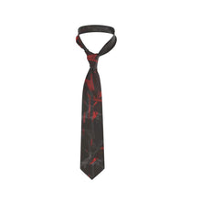 Load image into Gallery viewer, #438 cocknload man’s Handmade silk ties red and black abstract
