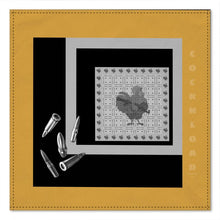 Load image into Gallery viewer, #450 cocknload Pocket Square gold and gray
