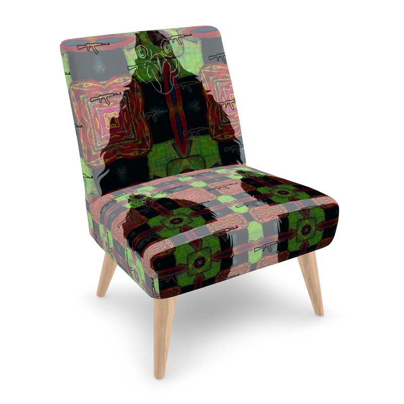 #515 Cocknload modern Chair in rooster and gun print
