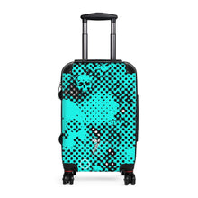 Load image into Gallery viewer, Teal/blk skull print Cabin Suitcase
