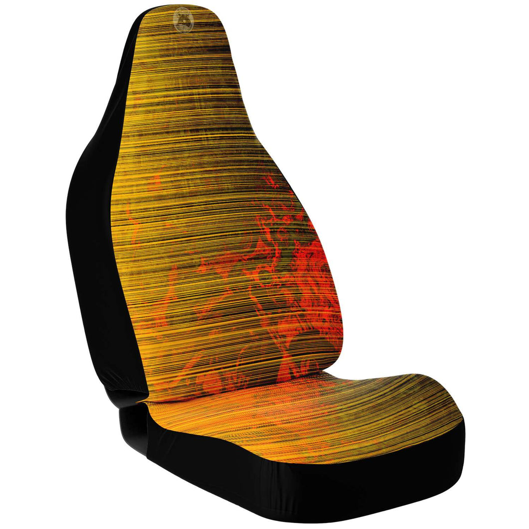 Motorcycle yello/red print car seat covers