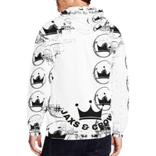 Load image into Gallery viewer, Jaxs n crown black and white design print, All Over Print Full Zip Hoodie for Men (Model H14)
