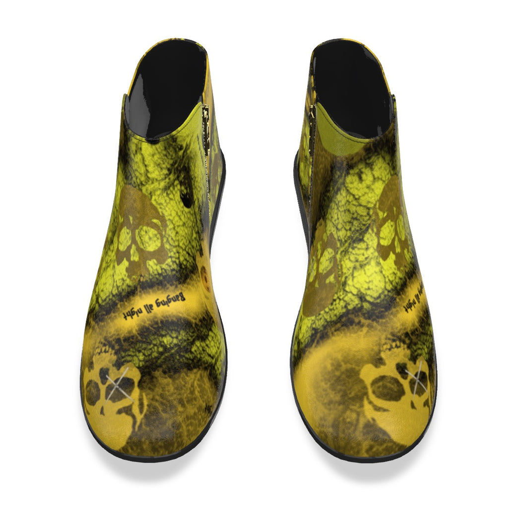 Drum/skull print Men's Fashion Boots