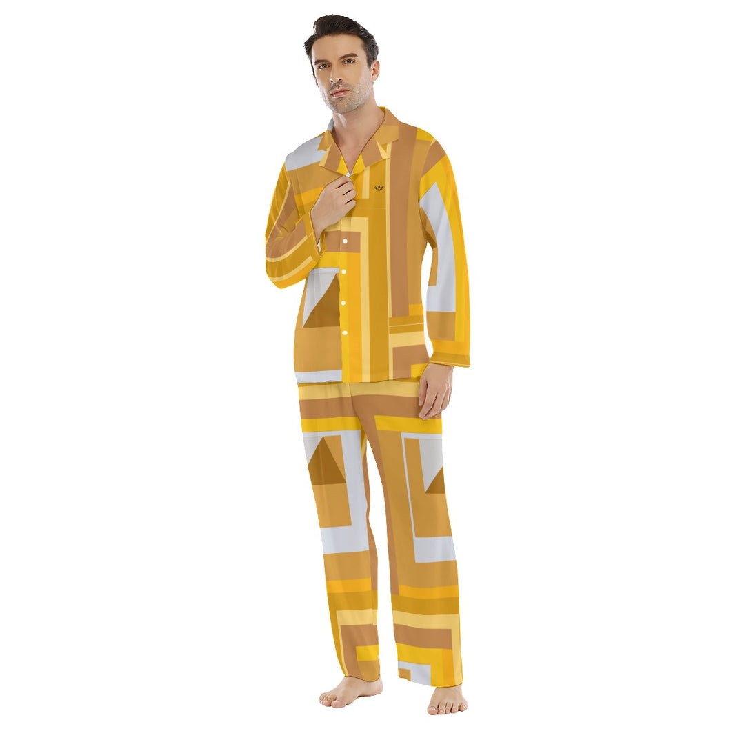 #181 JAXS N CROWN Men's Lapel Pajama Set