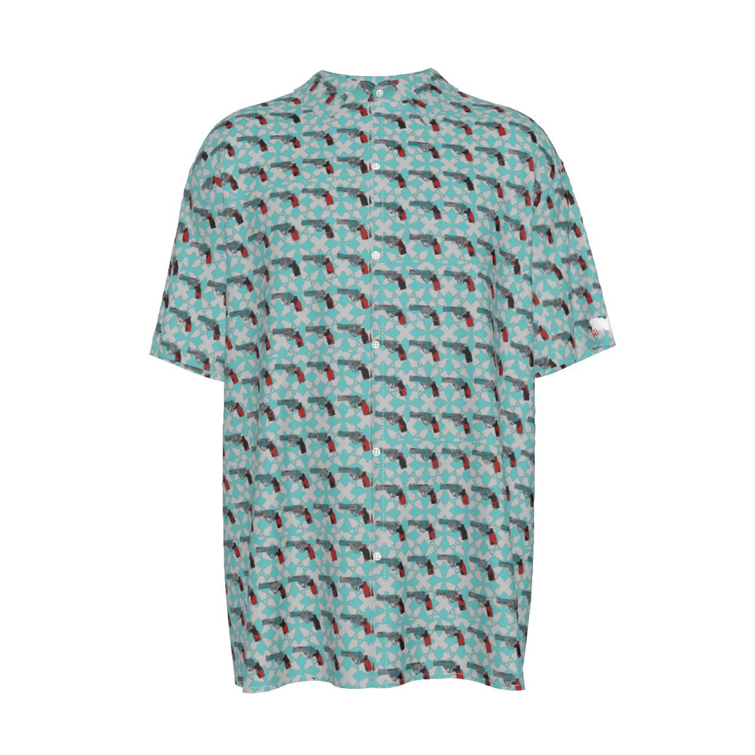 #460 Cocknload Men's Imitation Silk Short-Sleeved Shirt