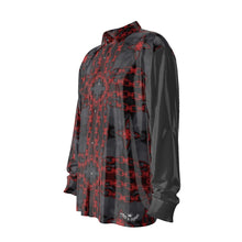 Load image into Gallery viewer, Red Harmony abstract  Print Men&#39;s Imitation Silk Long-Sleeved Shirt
