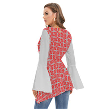 Load image into Gallery viewer, #175 LDCC Women&#39;s V-neck Blouse With Flared Sleeves
