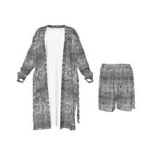 Load image into Gallery viewer, Hair scissor print metal Print Man&#39;s Long Kimono Pajamas Suit
