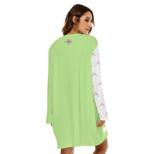 Load image into Gallery viewer, #514 cocknload  Women&#39;s Loose Crew Neck Dress lime with gun print
