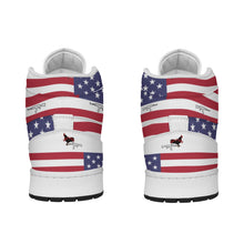 Load image into Gallery viewer, #COCKNLOAD101 Men&#39;s Synthetic Leather Stitching Shoes Patriotic print
