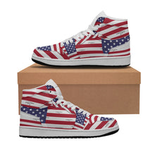 Load image into Gallery viewer, #COCKNLOAD101 Men&#39;s Synthetic Leather Stitching Shoes Patriotic print
