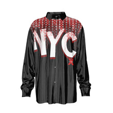 Load image into Gallery viewer, CITYBOY NYC Print Men&#39;s Imitation Silk Long-Sleeved Shirt
