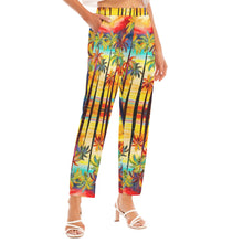 Load image into Gallery viewer, All-Over Print Women&#39;s Loose Straight-leg Pants summer Palm
