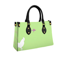 Load image into Gallery viewer, #514 cocknload Women&#39;s Tote Bag With Black Handle in lime with gun print
