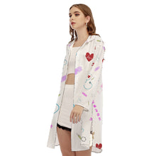 Load image into Gallery viewer, Nurse Print Women&#39;s Side Split Dress With Shirt Placket

