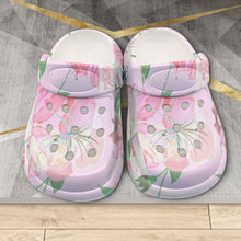 Load image into Gallery viewer, Amelia Rose print 101, pink flowers, Kid&#39;s Classic Clogs
