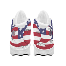 Load image into Gallery viewer, #cocknload101 Men&#39;s Curved Basketball Shoes With Thick Soles patriotic print
