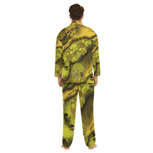 Load image into Gallery viewer, Drum/skull print All-Over Print Men&#39;s Imitation Silk Pajama Sets

