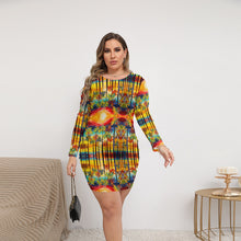 Load image into Gallery viewer, All-Over Print Women&#39;s Mesh Dress (Plus Size) summer palm
