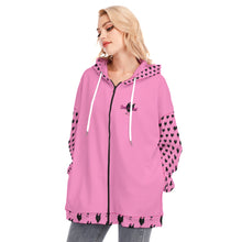 Load image into Gallery viewer, #500 cocknload All-Over Print Women&#39;s Long Hoodie With Zipper Closure

