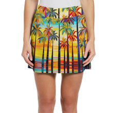 Load image into Gallery viewer, All-Over Print Women&#39;s Middle-Waisted Skorts summer Palm
