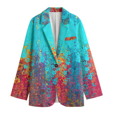 Load image into Gallery viewer, All-Over Print Women&#39;s Leisure Blazer | 245GSM Cotton summer vibes print
