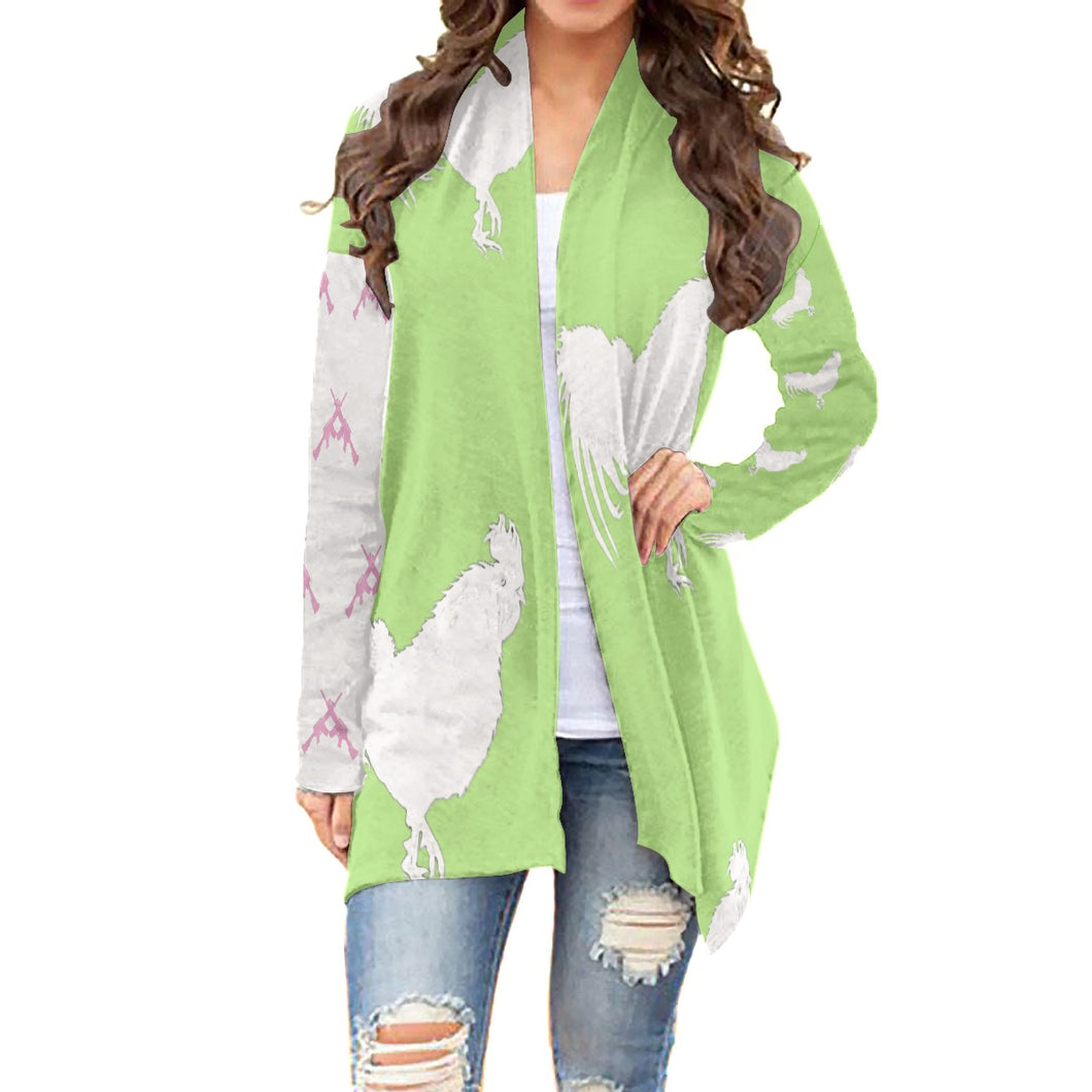 #514 cocknload All-Over Print Women's Cardigan With Long Sleeve