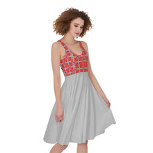 Load image into Gallery viewer, #175 LDCC Women&#39;s Dress gray/red pattern
