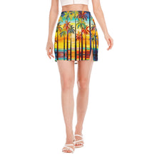 Load image into Gallery viewer, All-Over Print Women&#39;s Side Split Hip Skirt summer palm
