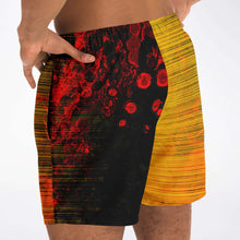 Load image into Gallery viewer, Yello/blk motorcycle print swim trunks
