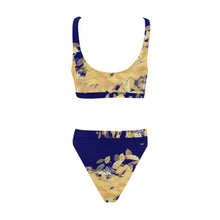 Load image into Gallery viewer, Women swimsuits blue splash print 85256B99-0E16-4331-9121-6853F91EDBEA Sport Top &amp; High-Waisted Bikini Swimsuit (Model S07)
