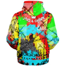 Load image into Gallery viewer, Metal power print microfleece zip up hoodies
