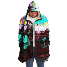 Load image into Gallery viewer, Marijuana  leaf themed print snug hoodie

