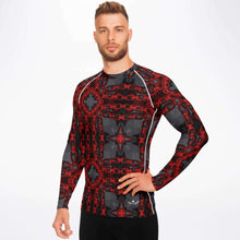 Load image into Gallery viewer, Red Harmony abstract rashguard shirt
