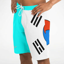 Load image into Gallery viewer, Korean flag print men’s board shorts
