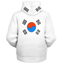 Load image into Gallery viewer, Korean flag design print , microfleece zip up hoodie
