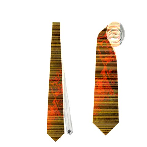 Red/yello motorcycle print Necktie (Two Side)