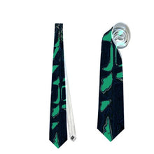 Load image into Gallery viewer, Abstract green /blk Necktie (Two Side)
