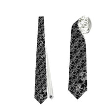 Load image into Gallery viewer, Blk/grey skull print Necktie (Two Side)
