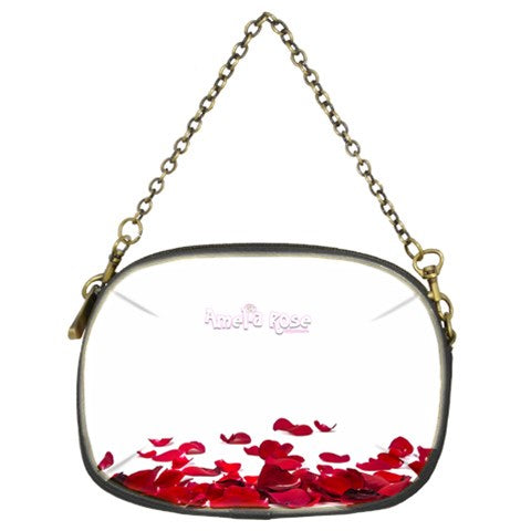 Amelia Rose red rose petal print Chain Purse (Two Sides)