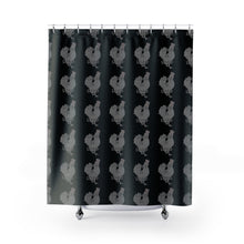 Load image into Gallery viewer, Cock n load Shower Curtains black, and silver
