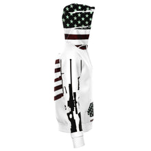 Load image into Gallery viewer, American strong print, zip up hoodie, premium polyester, and spandex blend
