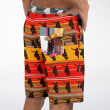 Load image into Gallery viewer, Multicolored skateboard theme print men’s board shorts
