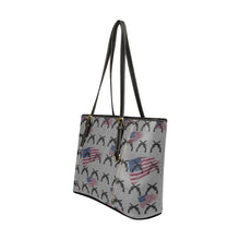 Load image into Gallery viewer, American Theme print Leather Tote Bag/Large (Model 1640)
