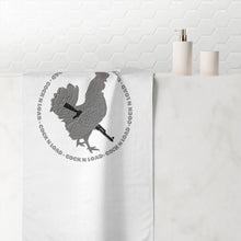 Load image into Gallery viewer, Cock n load Mink-Cotton Towel. White with logo.
