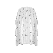 Load image into Gallery viewer, Hairstylist cape white/blk print Hair Cutting Cape for Adults
