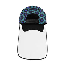 Load image into Gallery viewer, Blu/teal print Dad Cap (Detachable Face Shield)

