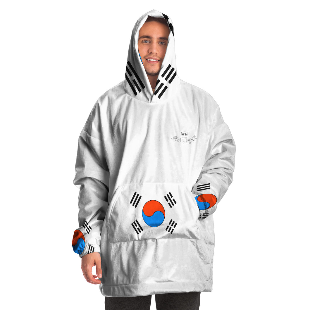 Korean flag design print snug hoodie