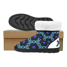 Load image into Gallery viewer, Blu/teal print Custom High Top Unisex Snow Boots (Model 047)
