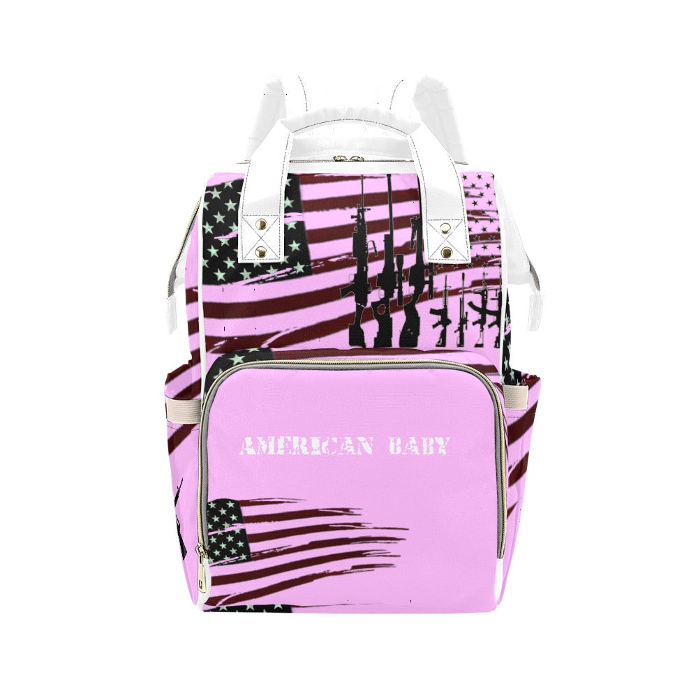 American Baby  print Multi-Function Diaper Backpack/Diaper Bag (Model 1688)